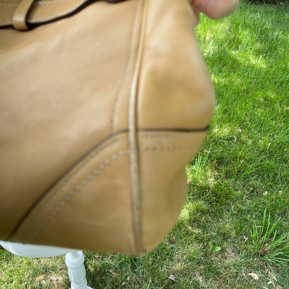 Coach’s Vintage Tan Belted Genuine Leather Satchel - Picture 7 of 16